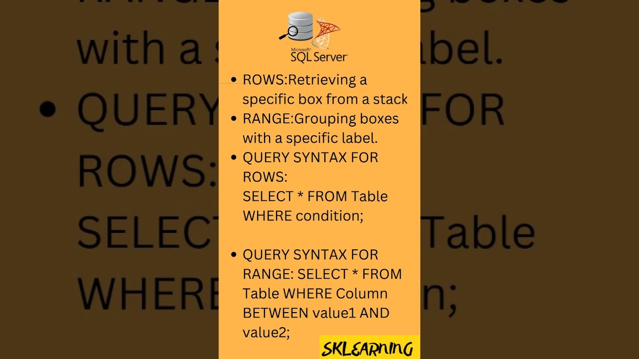 Difference Between ROWS and RANGE in SQL Server | SQL Tips