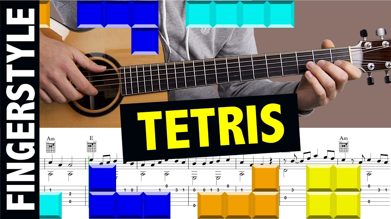 Tetris - Easy Fingerstyle Guitar (TUTORIAL + COVER + TABS)
