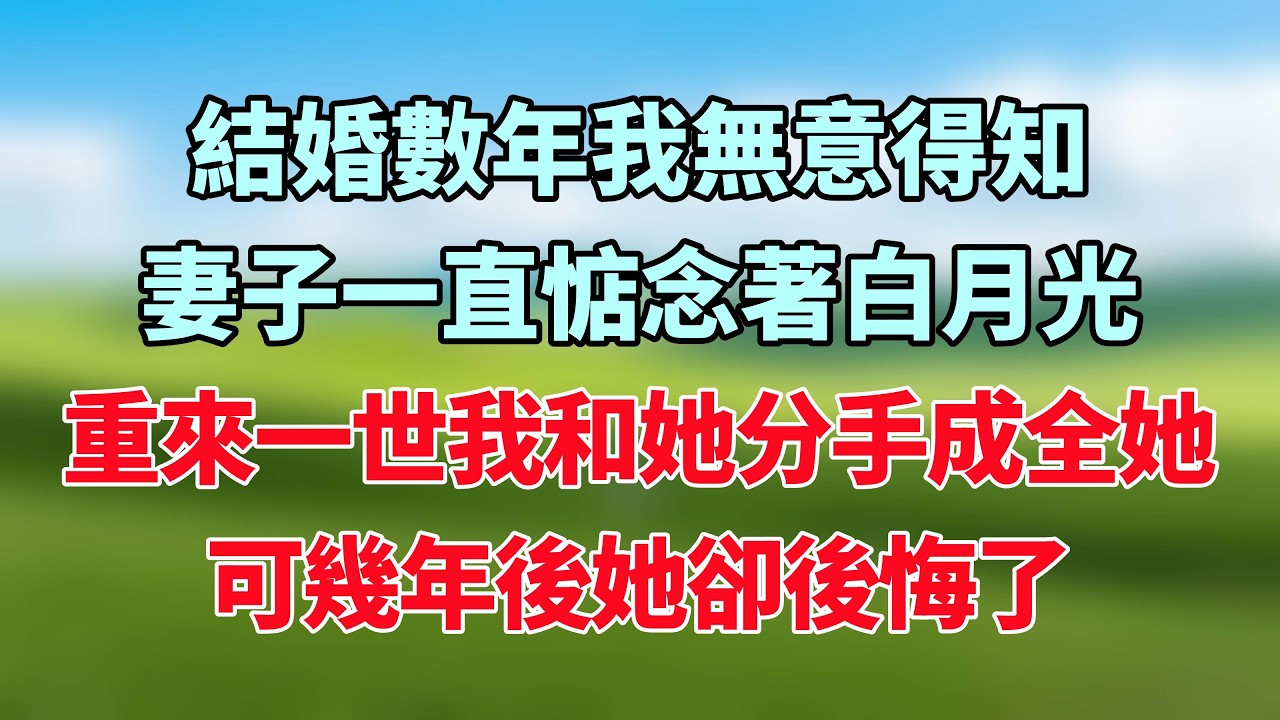結婚數年我無意得知，妻子一直惦念著白月光，重來一世我和她分手成全她，可幾年後她卻後悔了！#小说推荐 #一口气看完