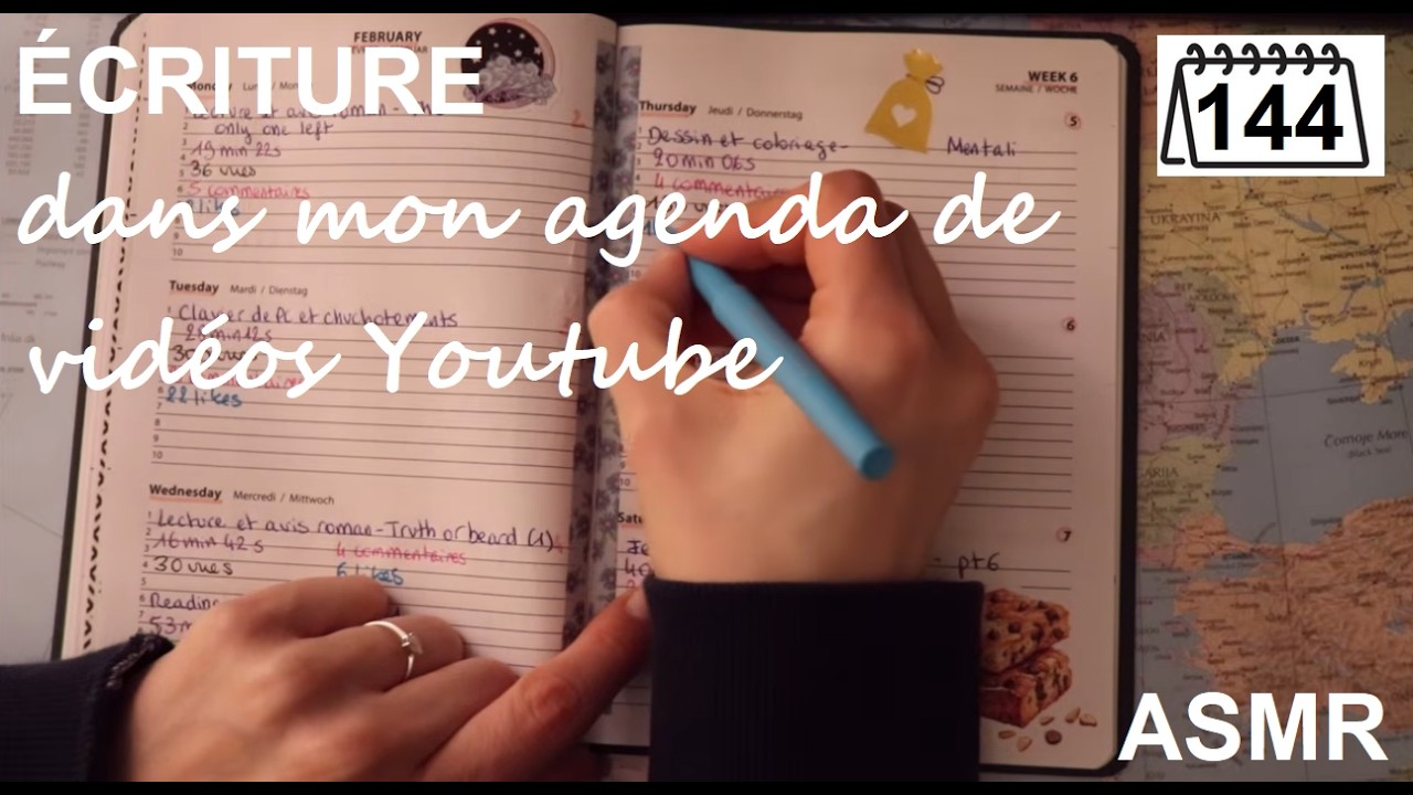 ASMR français - Écriture dans mon agenda #144