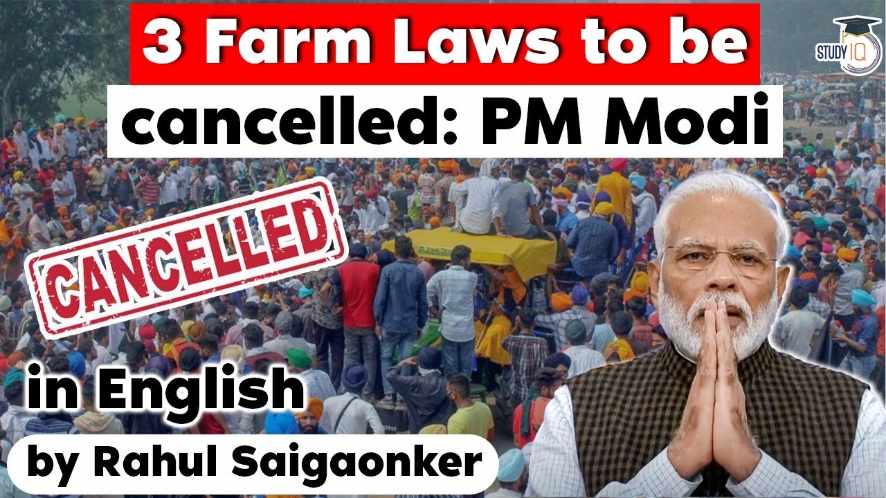 Three Farm Laws will be cancelled in Winter Session of Parliament - PM Modi says Sorry to the nation