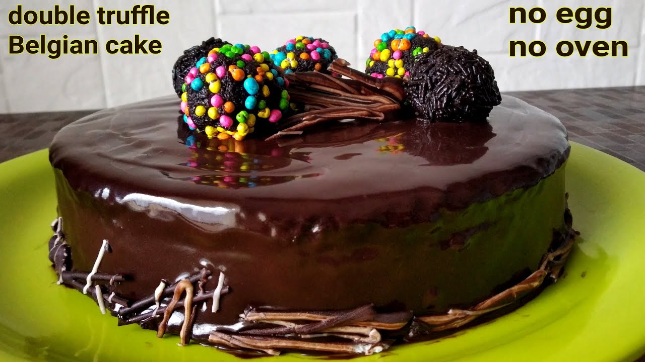 Double Truffle Chocolate Cake | Belgian Chocolate Cake | Eggless Cake | Without Oven