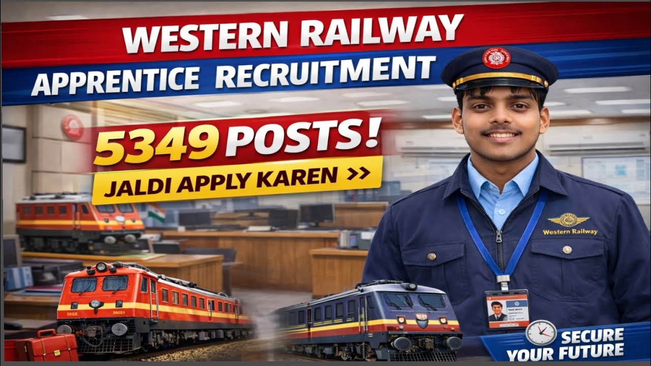 🚆 Western Railway Apprentice Recruitment 2026 | 5349 Posts | Jaldi Apply Karen | Full Details Hindi