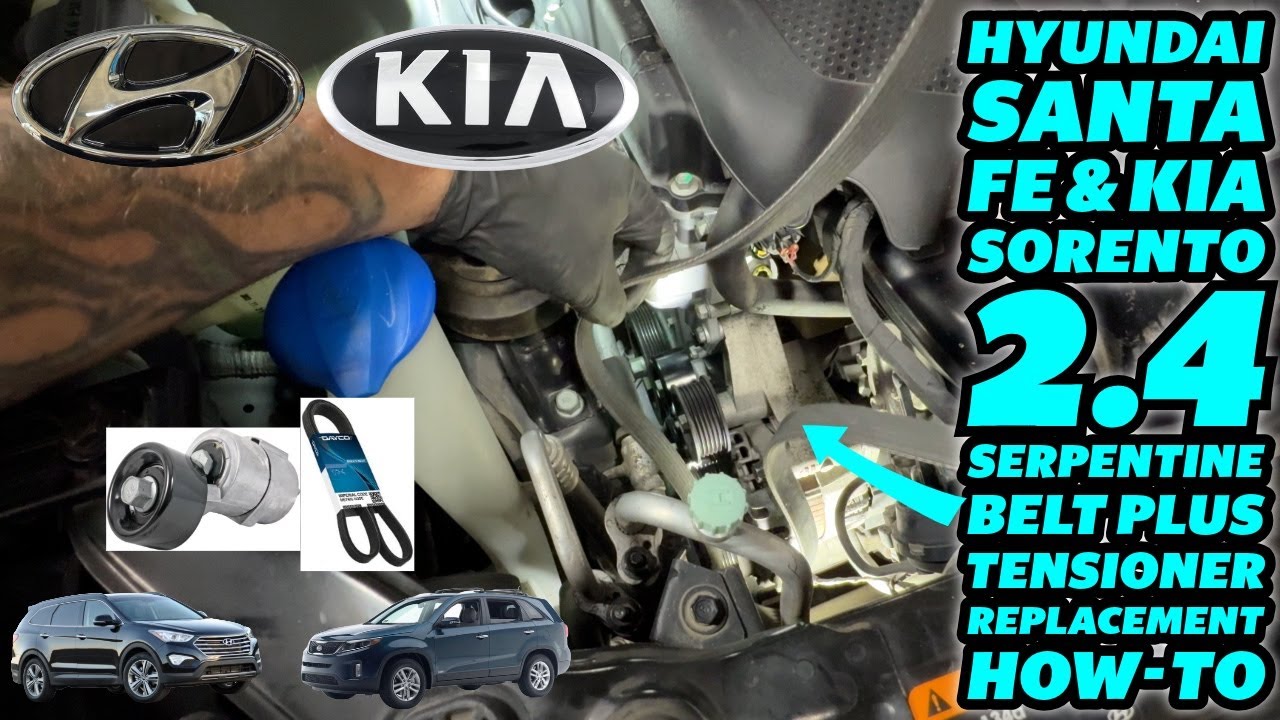 Инструкция по замене приводного ремня на Hyundai Santa Fe и Kia Sorento 2.4L