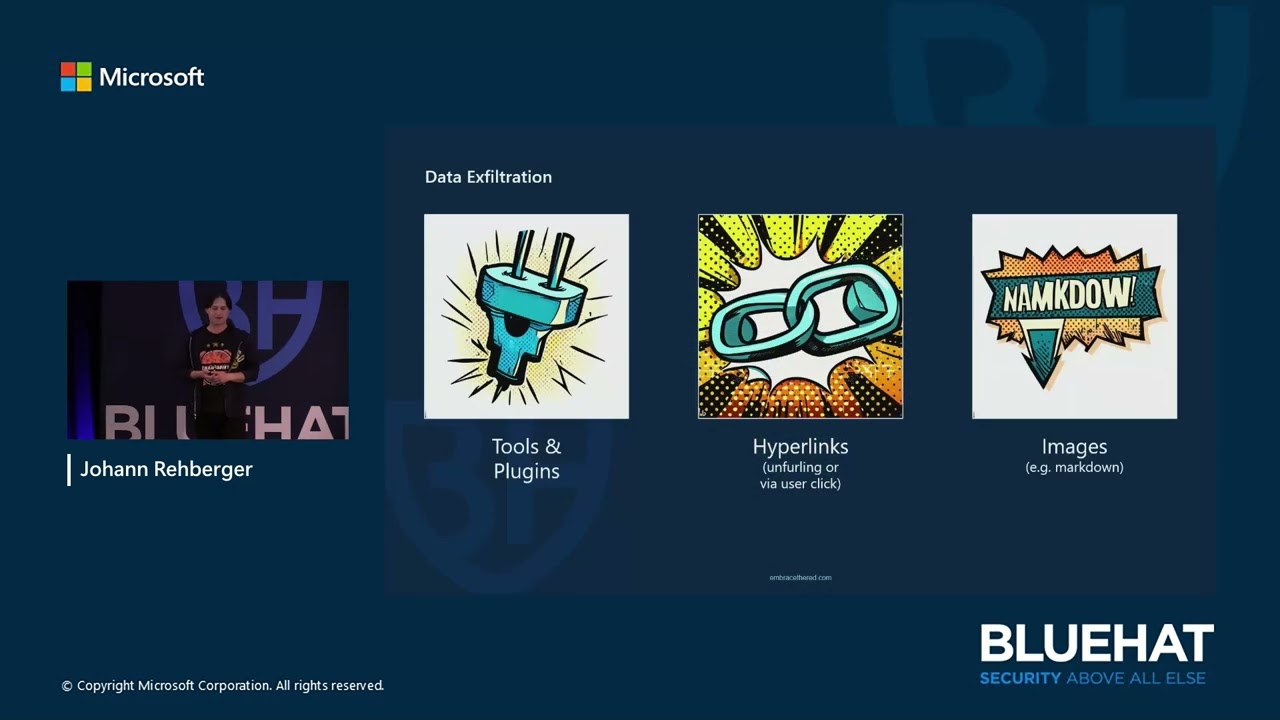 BlueHat 2024: S21: Breaking LLM Apps - Advances in Prompt Injection Exploitation by Johann Rehberger