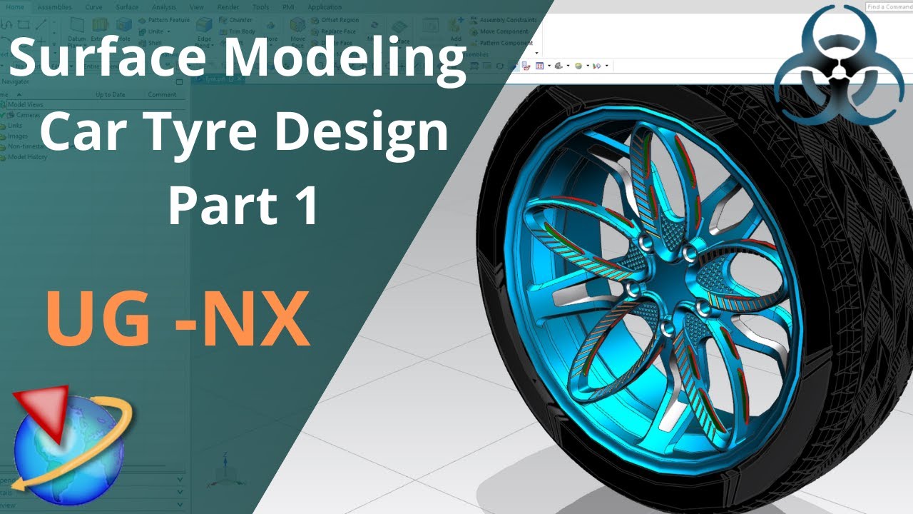 Siemens Unigraphics NX — Пример моделирования поверхности || Проектирование автомобильных шин, ча...