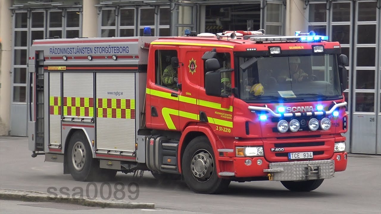 51-2210 + 51-1240 Räddningstjänsten Storgöteborg (Gothenburg) utryckning Gårda [SE | 4.2015]