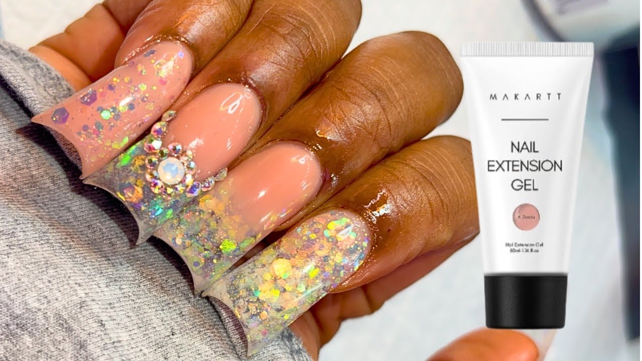 Testing out Makartt Polygel & Stiletto Tips HACK ! DIY Duck Nails at home