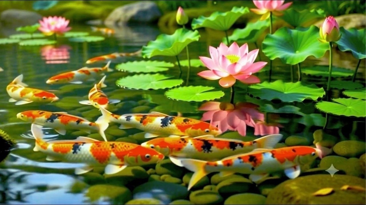 🌿 Relaxing Music | Peaceful Bamboo Waterfall & Lotus Pond | Deep Sleep, Meditation & Stress Relief