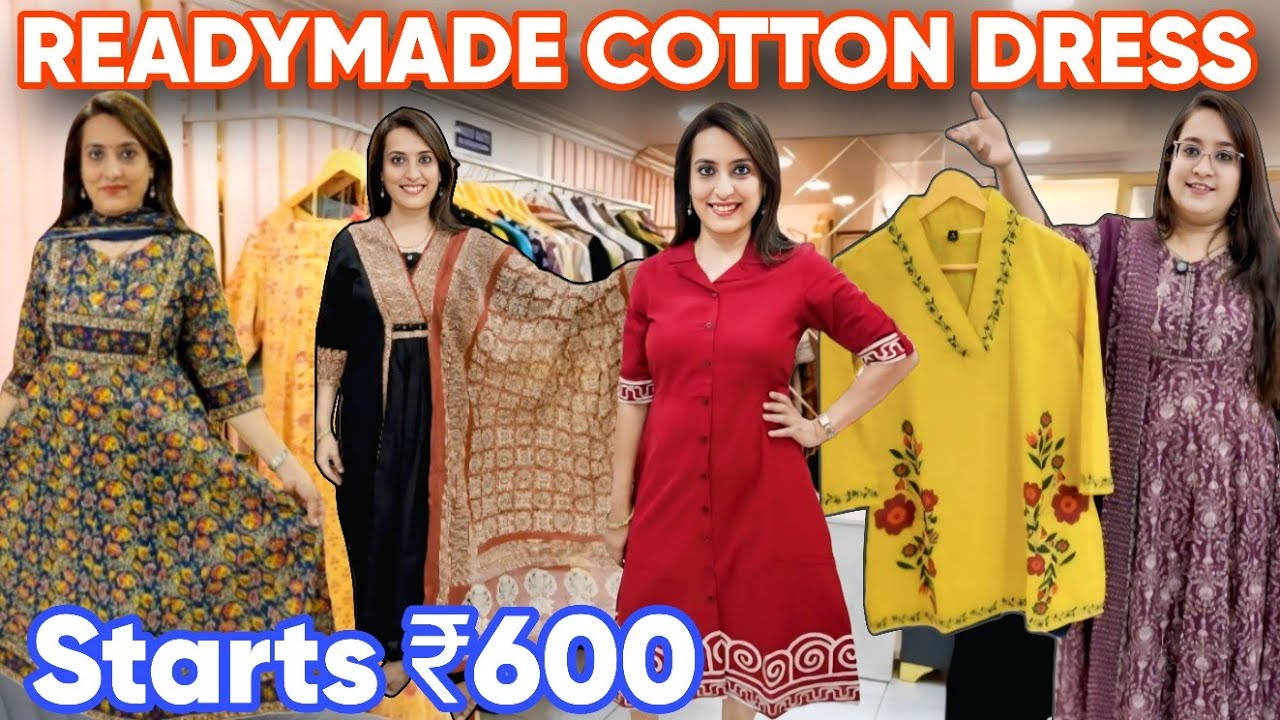 Pure Cotton 3 Pc Suit Set, Anarkali Readymade Dress from Rs. 600 to Rs. 3000 | ALL INDIA DELIVERY
