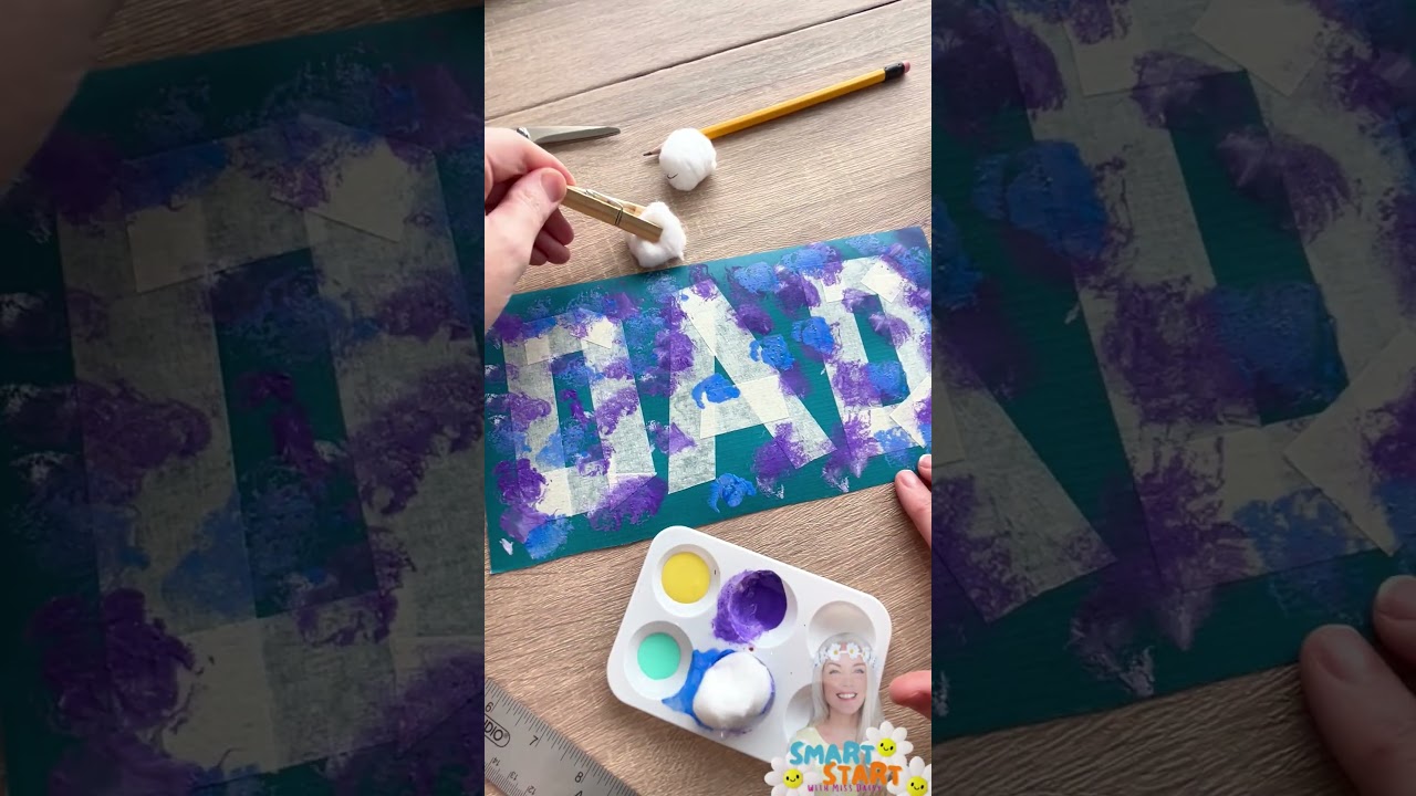 DAD Tape Resist Painting | Easy Father&rsquo;s Day Craft for Kids