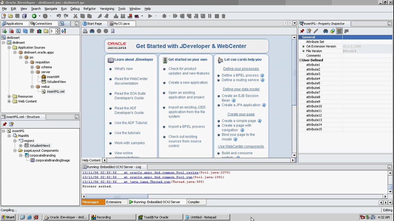 Dml Insert operation in oaf
