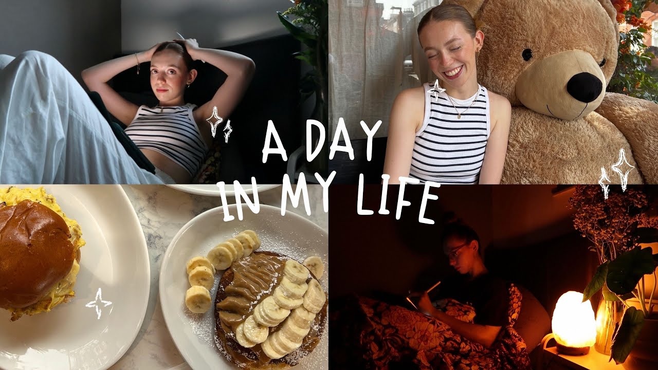 a FUN day in my life | brunching and working from home 👩‍💻🕯️🧸