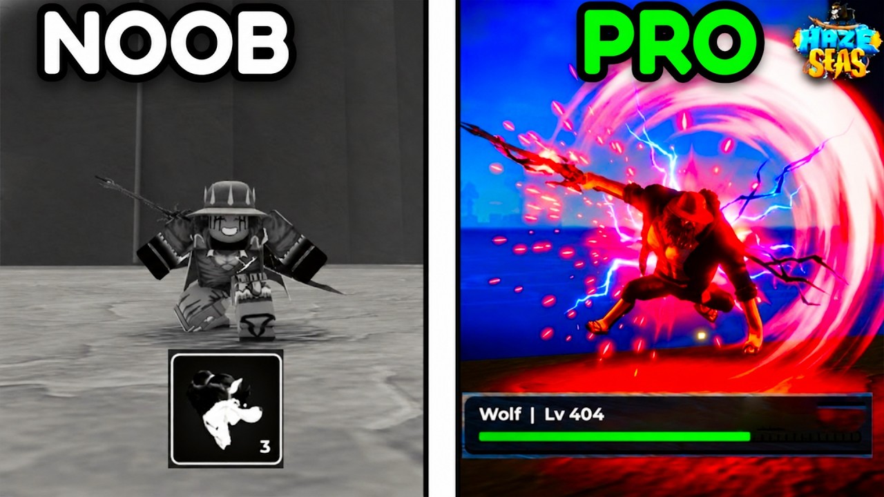 Haze Seas | Noob to MAX Using The WOLF Fruit | Roblox