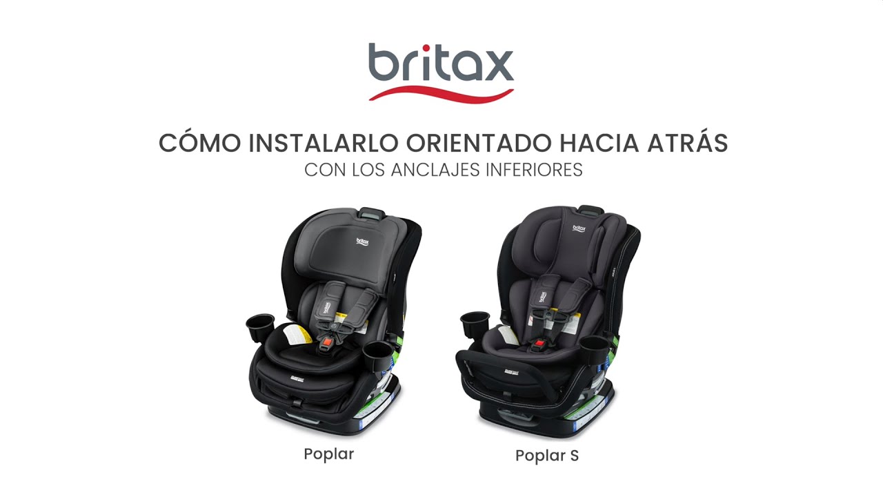 EN ESPAÑOL: How to Install Poplar/Poplar S Convertible Car Seats: Rear-Facing with Lower Connectors