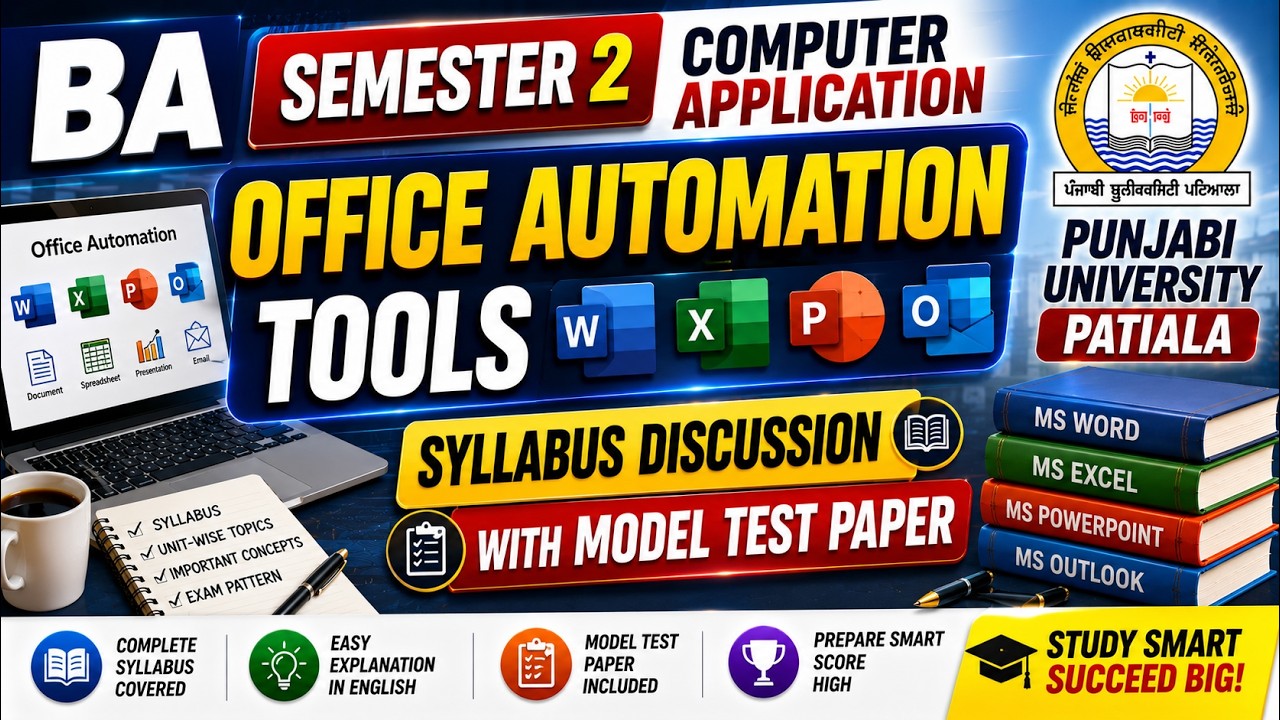 Office Automation Tools | BA Sem 2 Computer Application |  Computer Application BA Semester 2