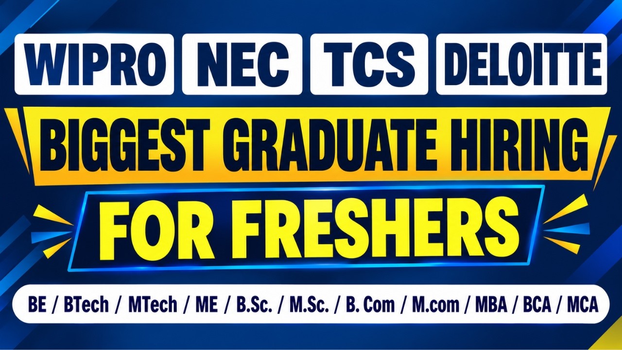 Wipro, TCS, Deloitte, Accenture Biggest Off Campus Drive | Any Graduate Freshers Eligible
