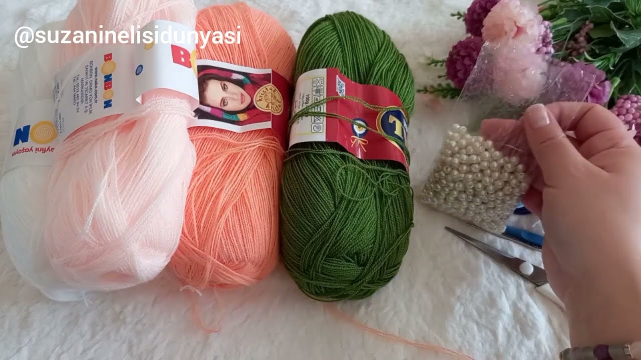 ✅️🍀Harika Bir Tasarım ✅️🍀Bahar Dalı Yuvarlak Lif Modeli ✅️🍀crochet soap cloth