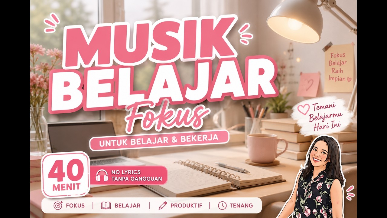 Musik untuk fokus konsentrasi belajar & kerja -  Instrumen piano -  #studywithme @kreativve1 :)