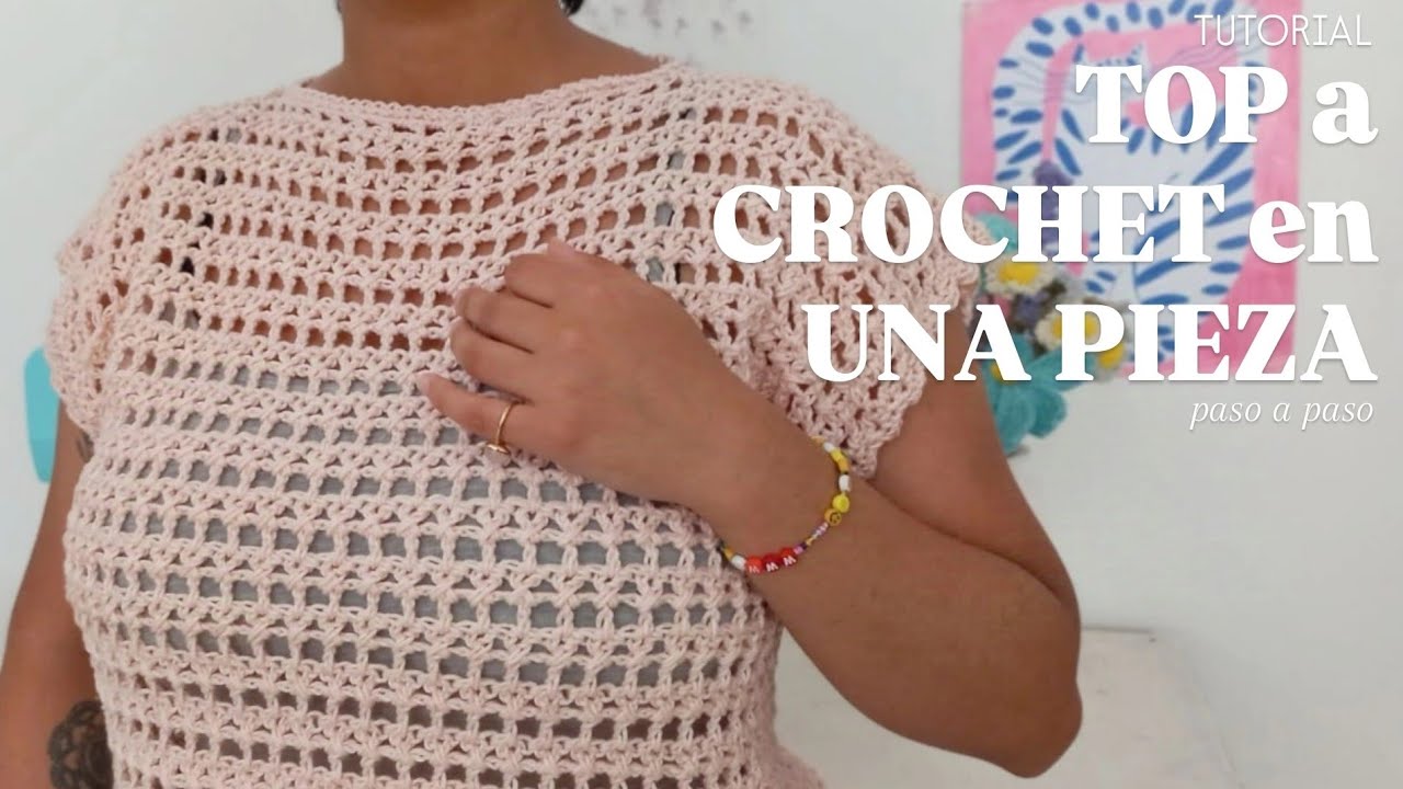 TOP a CROCHET en UNA PIEZA: Romántico y Fácil con Técnica Bottom-Up