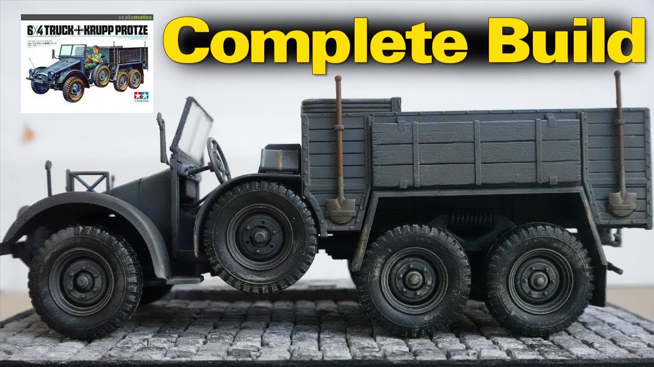 Building the Tamiya 1/35 scale German 6X4 Truck Krupp Protze | Detailed model build and painting.