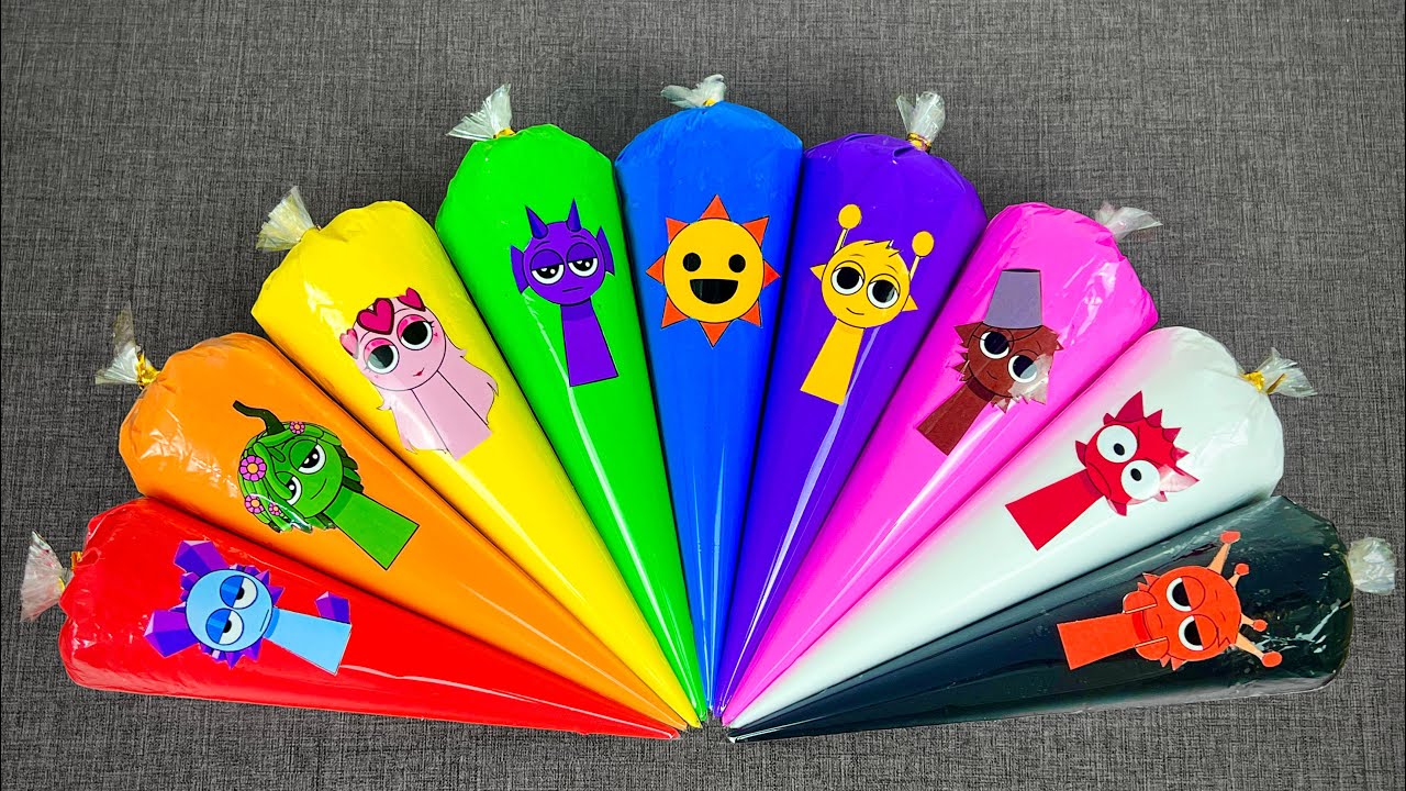 Incredibox Sprunki Slime Madness! ASMR Clay Figures Hidden in Clear Triangle Bags