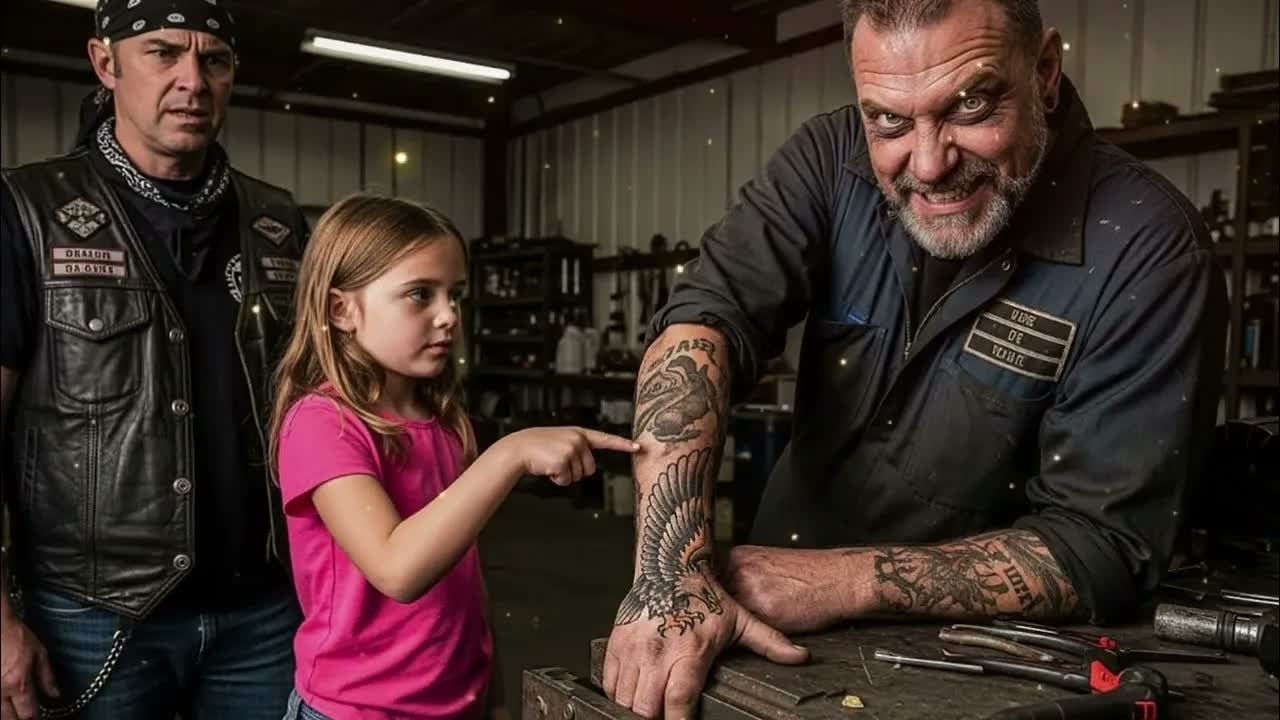The Girl Noticed the Tattoo on the Mechanic's Hand — Her Warning Saved the Biker from a Fatal Setup
