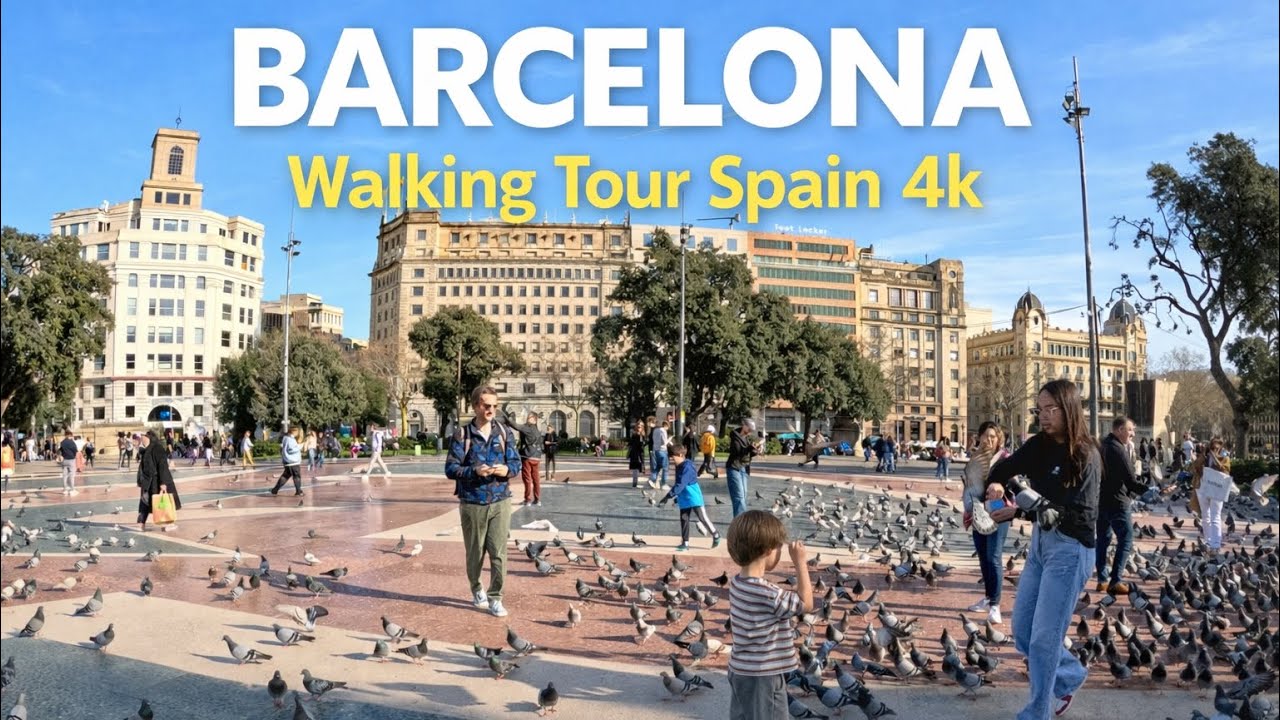 Barcelona City Walk 4K | Relaxing Walking Tour in Spain