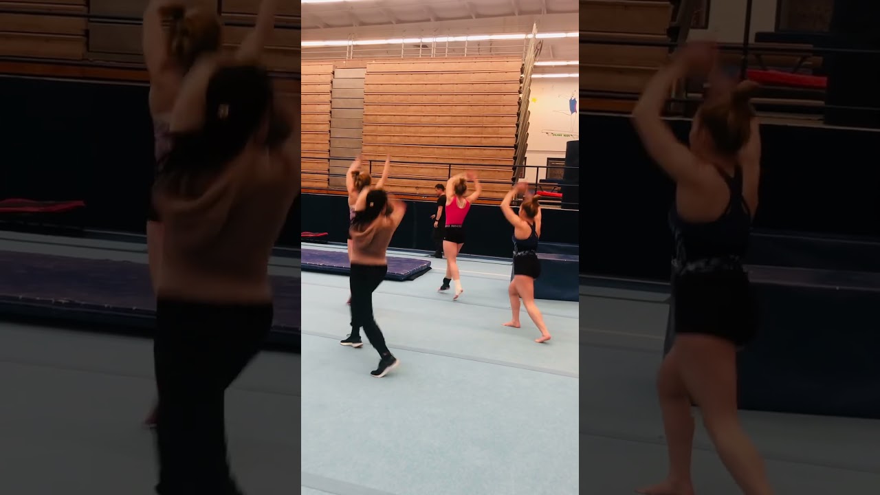Floor routine gymnastics