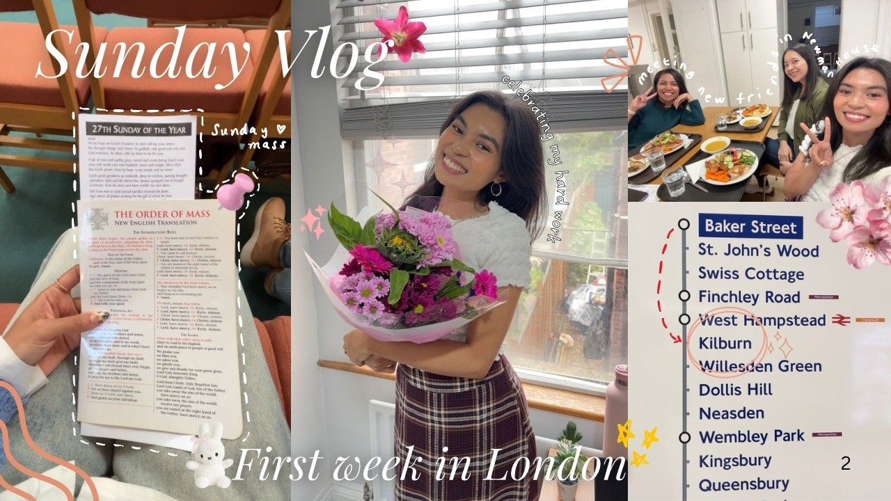 Masters Diary 02 | Romanticizing my life: Sunday mass, lunch with new friends, beautiful flowers ♡