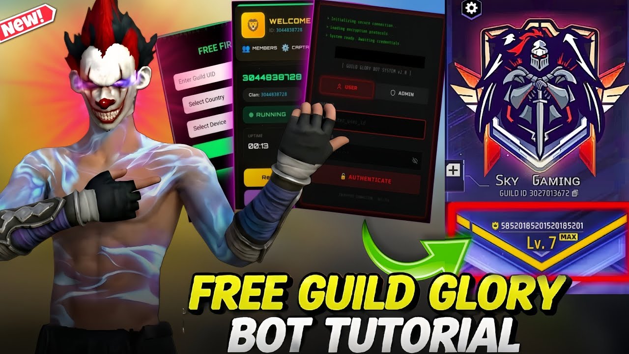 Free Fire Guild Glory Bot Update 🤖 | How To Make Guild Glory Bot Working Tutorial 🔥