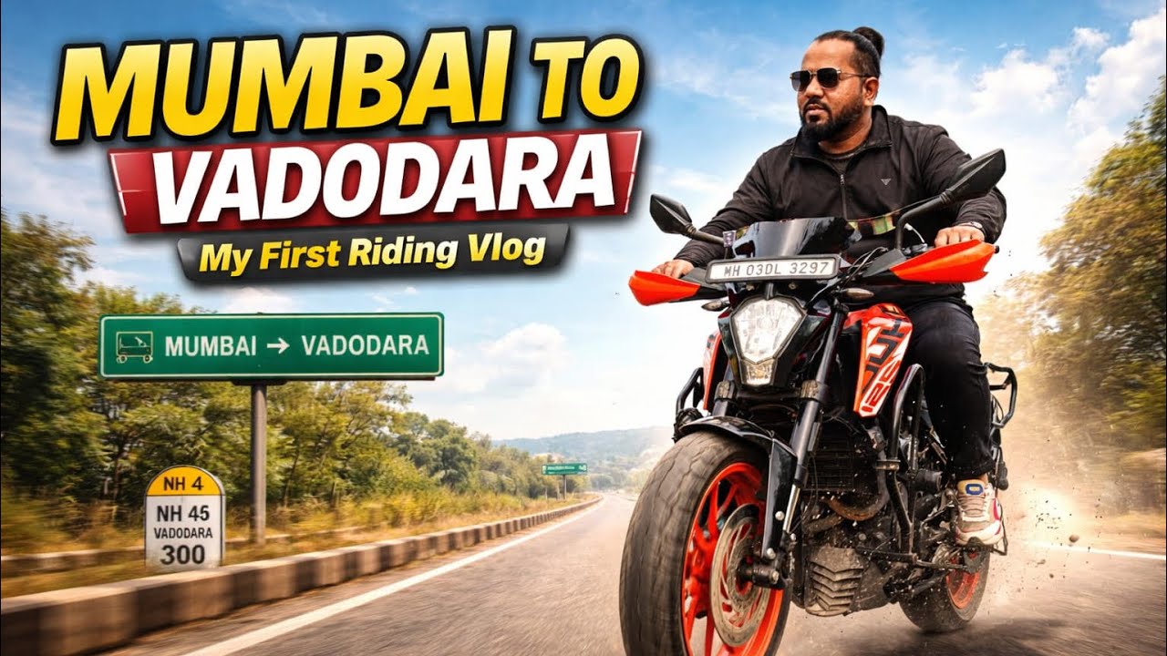 Mumbai to Vadodara 🏍️ by road solo ride 400km #shorts #ride #mumbai #vadodara #reels #soloride 