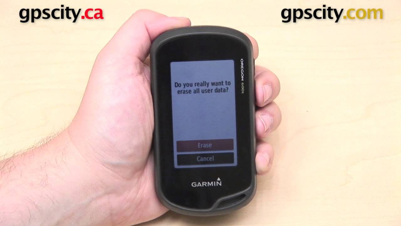 Resetting the Garmin Oregon 600 Series with GPS City