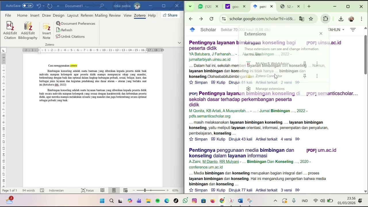 TUGAS ICT MENDELEY + ZOTERO