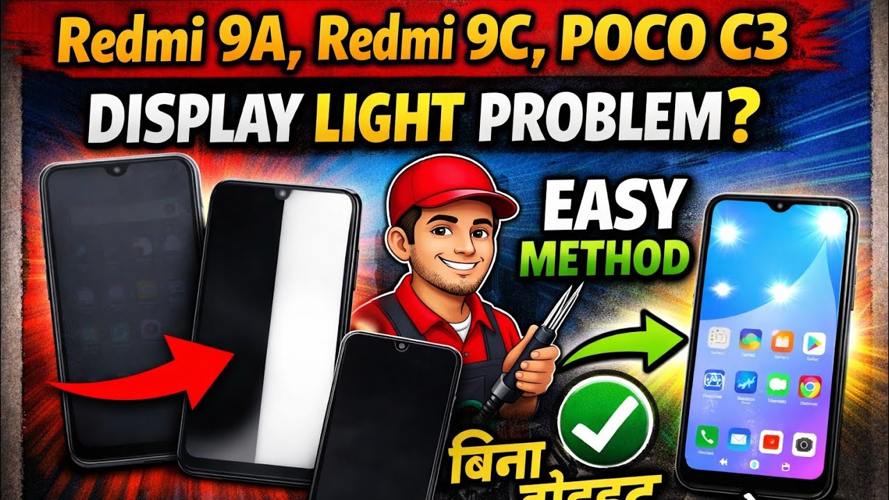 Redmi 9a #redmi 9c #poco C3 display light problems  #smartphone   