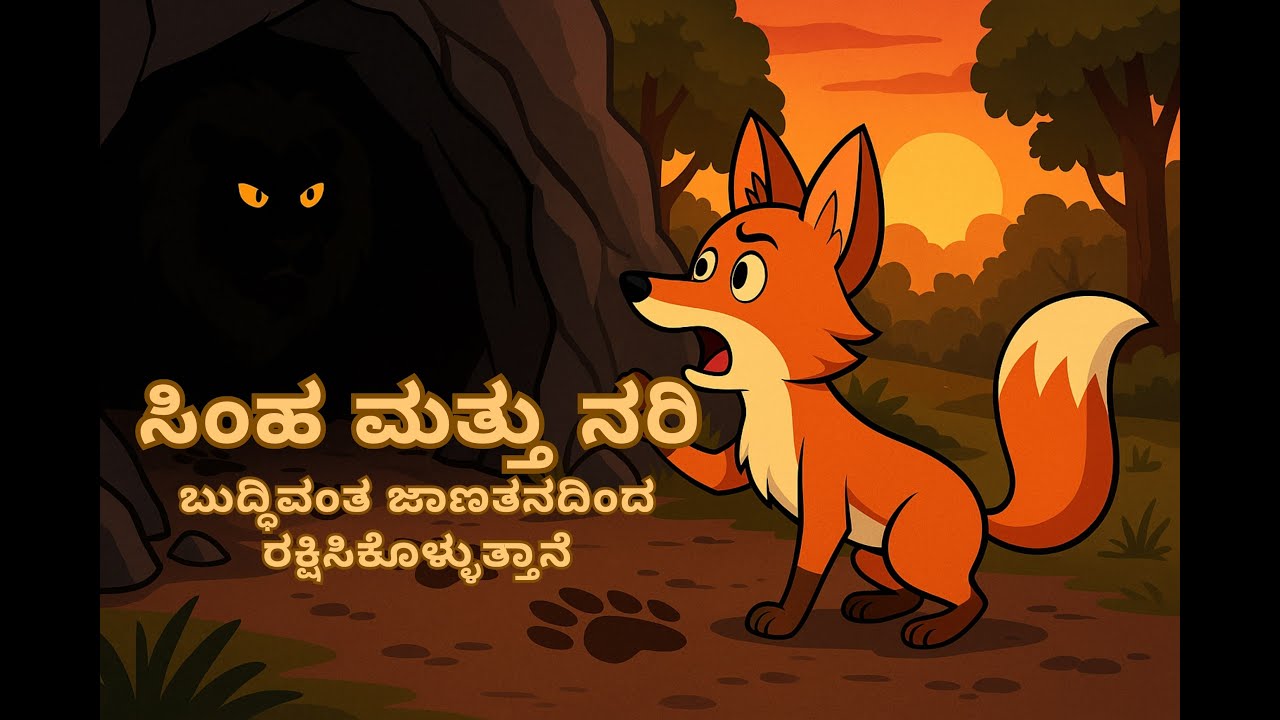 ಸಿಂಹ ಮತ್ತು ಜಾಣ ನರಿ | Kannada Moral Story on Intelligence & Clever Thinking
