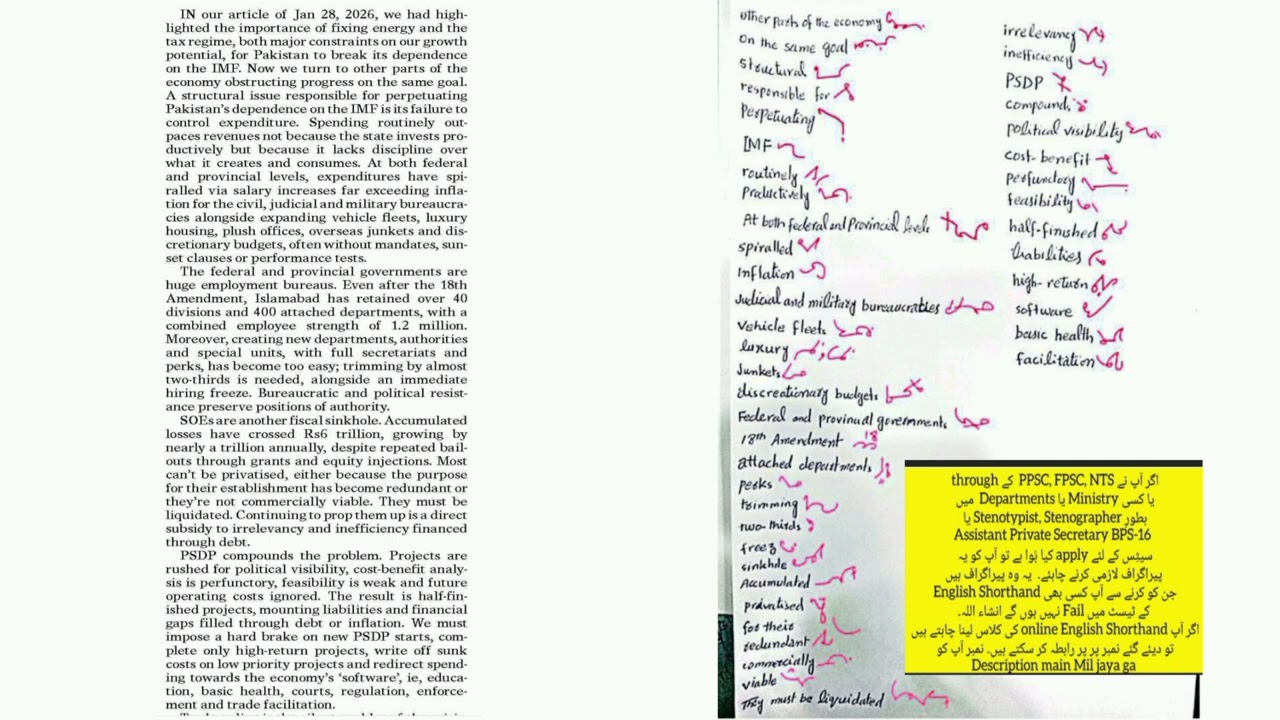 Dawn News | Editorial Para 21 | English Shorthand Dictation Speed 90 WPM 