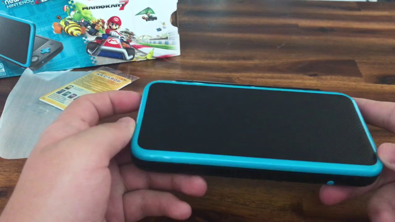 Unboxing The New Nintendo 2DS XL Black X Turquoise{Game Included PreInstalled Mario Kart 7}