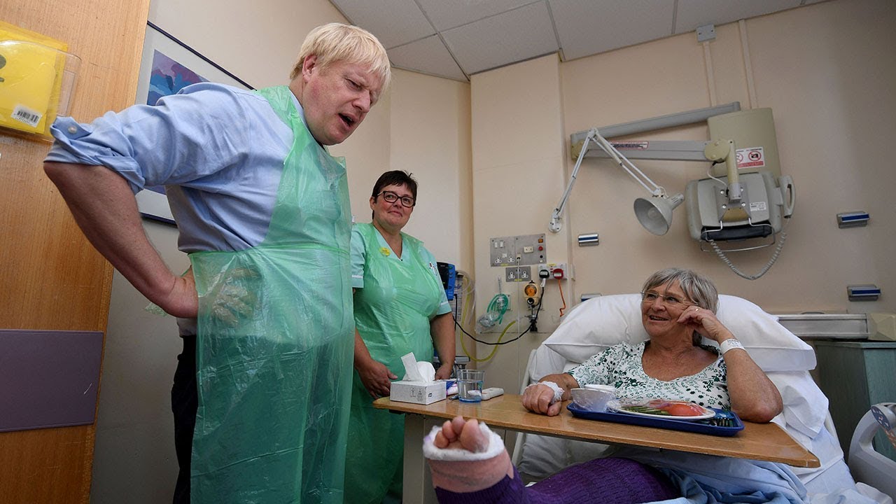 Boris Johnson serves hospital food in Torbay