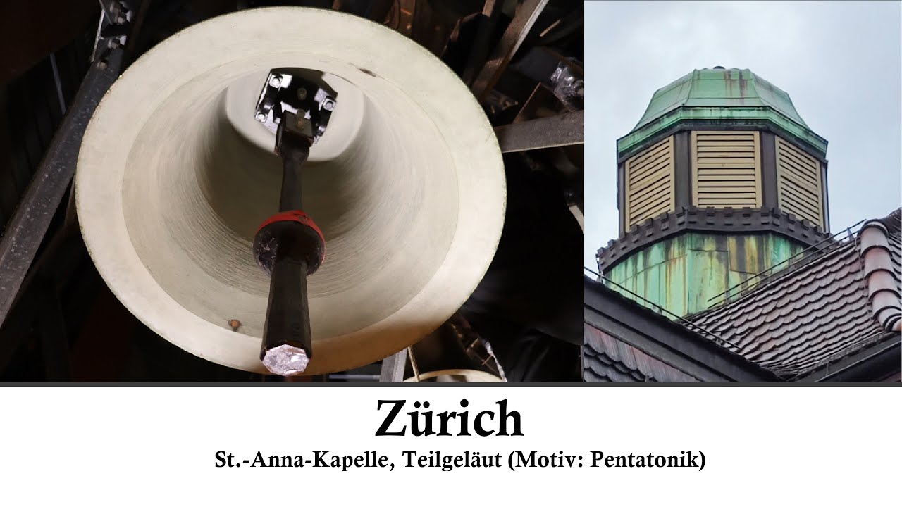 (CH - ZH) Zürich: Glocken der St.-Anna-Kapelle, Teilgeläut (Motiv: Pentatonik) (Turmaufnahme)