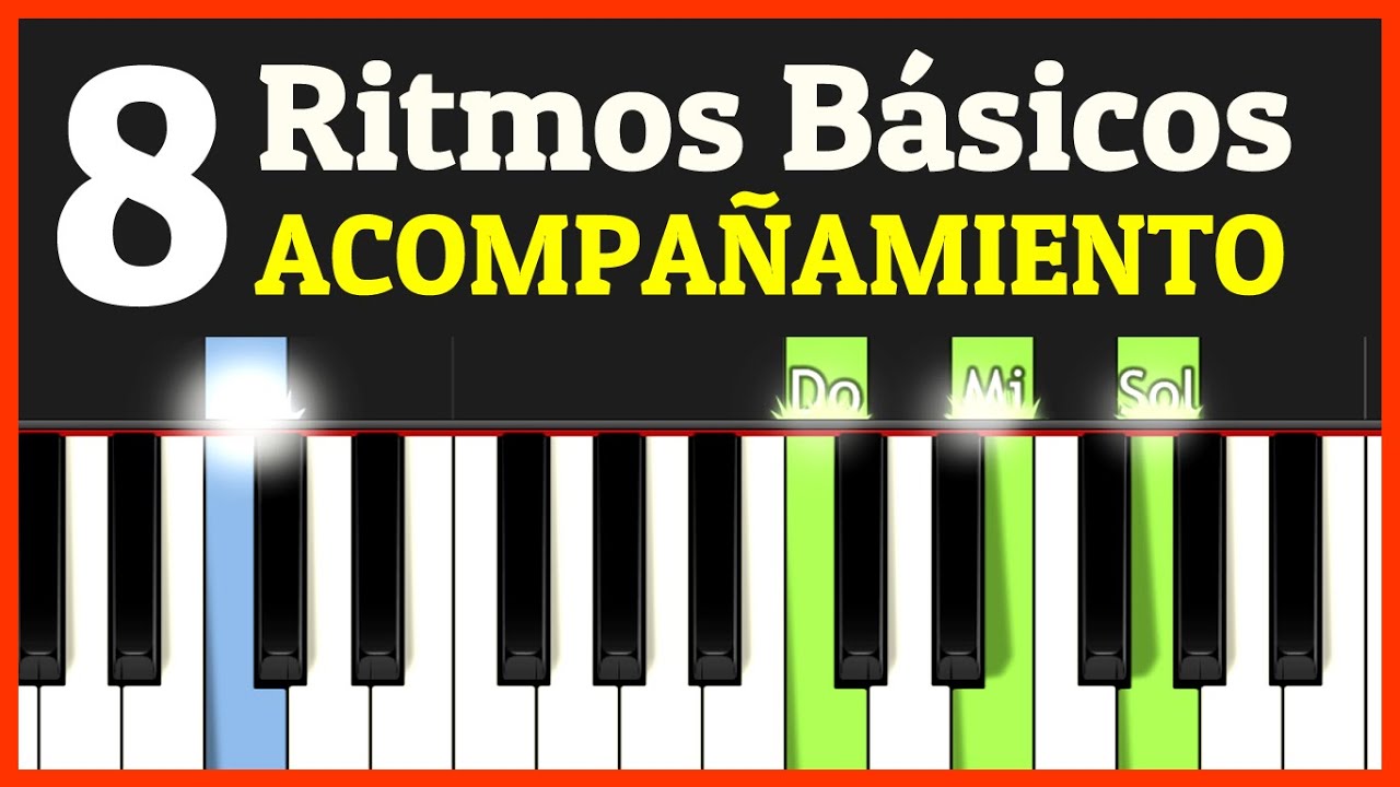 8 RITMOS BASICOS para acompa&ntilde;ar con Acordes Piano Tutorial F&aacute;cil / Ritmos para Iglesias