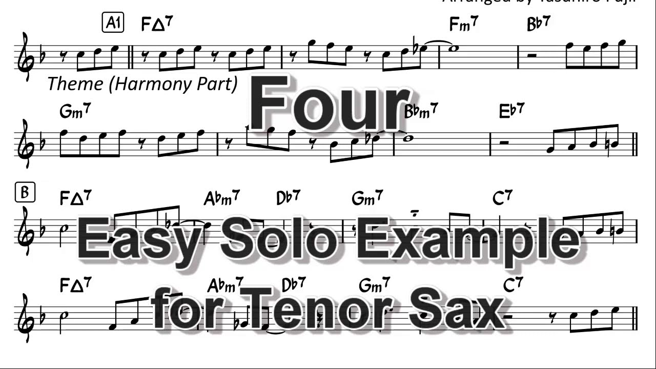 Four (By Miles Davis) - Easy Solo Example for Tenor Sax