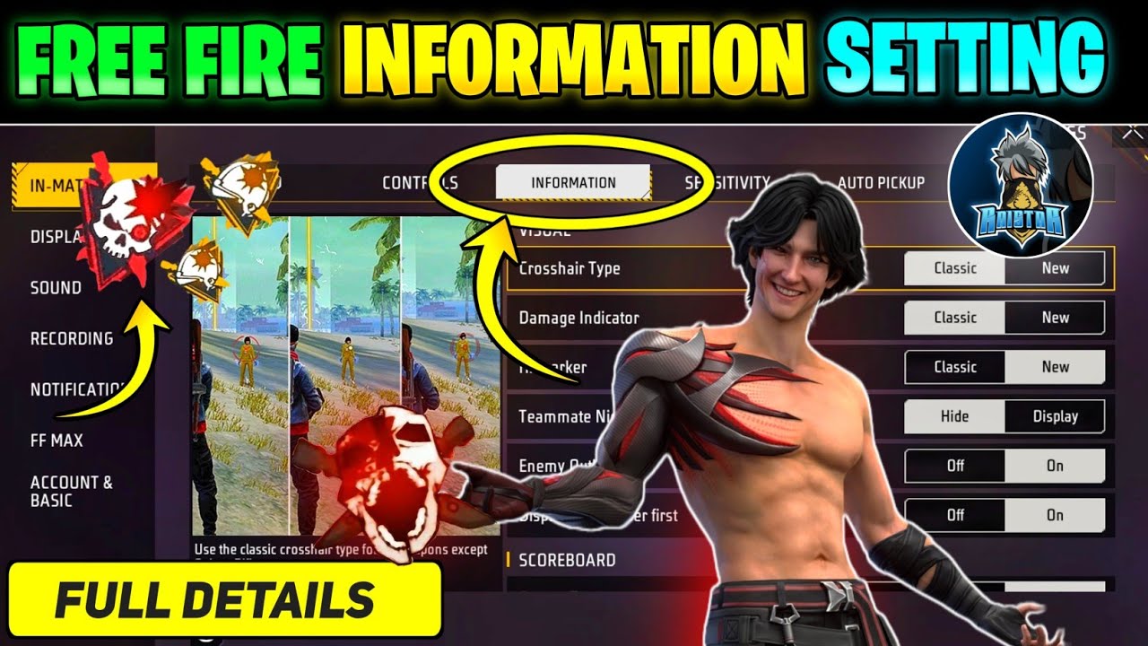 Free Fire Information Setting Full Details 🎯| Free Fire Setting || Information Setting Free Fire