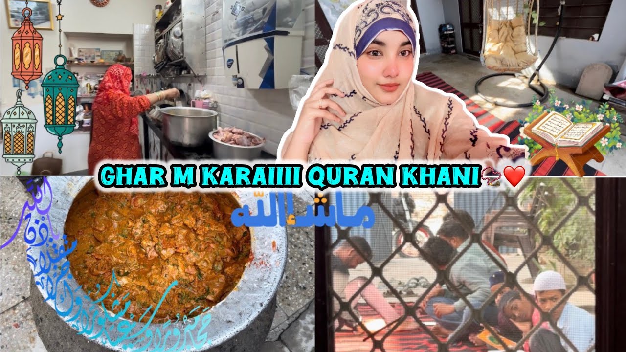 💕Ghar m karahi quran 🌺khani mashallah or biryani k deg bnayi chicken 🫶🏻korma ammi n bnya sub aaye 📿