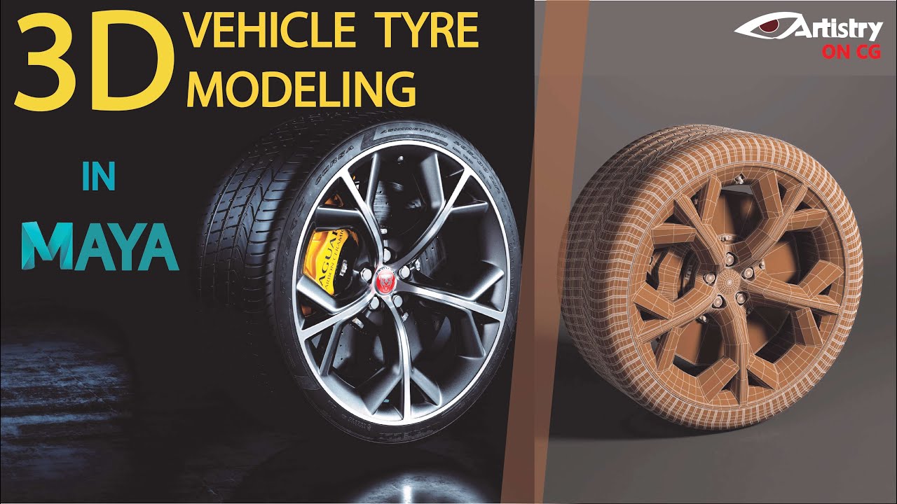 Maya 2021 FULL Tutorial | How to Model a VEHICLE TIRE & RIM in Autodesk 3D Maya |
