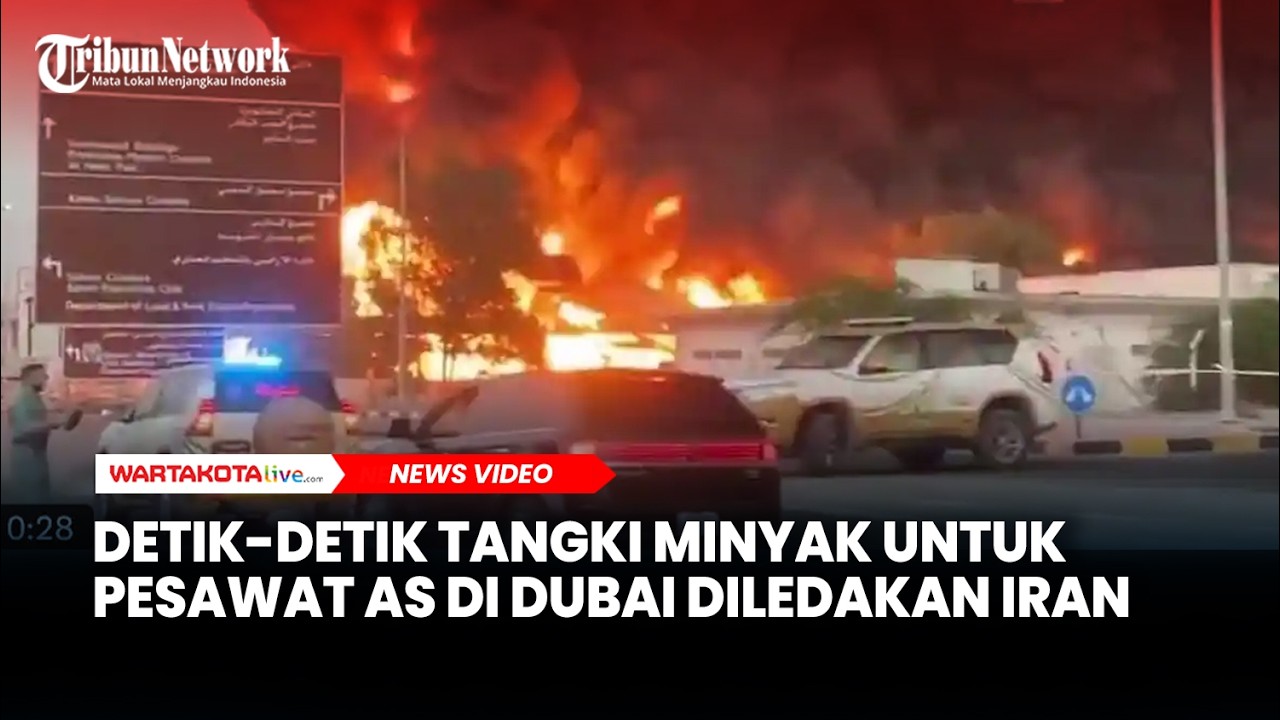 Detik-detik Tangki Minyak untuk Pesawat AS di Dubai Diledakan Iran