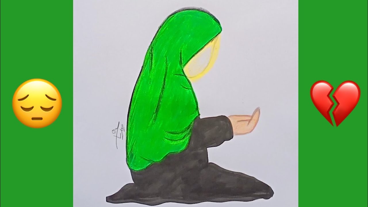 رسمة عن السيدة رقية عليها السلام 💔😔