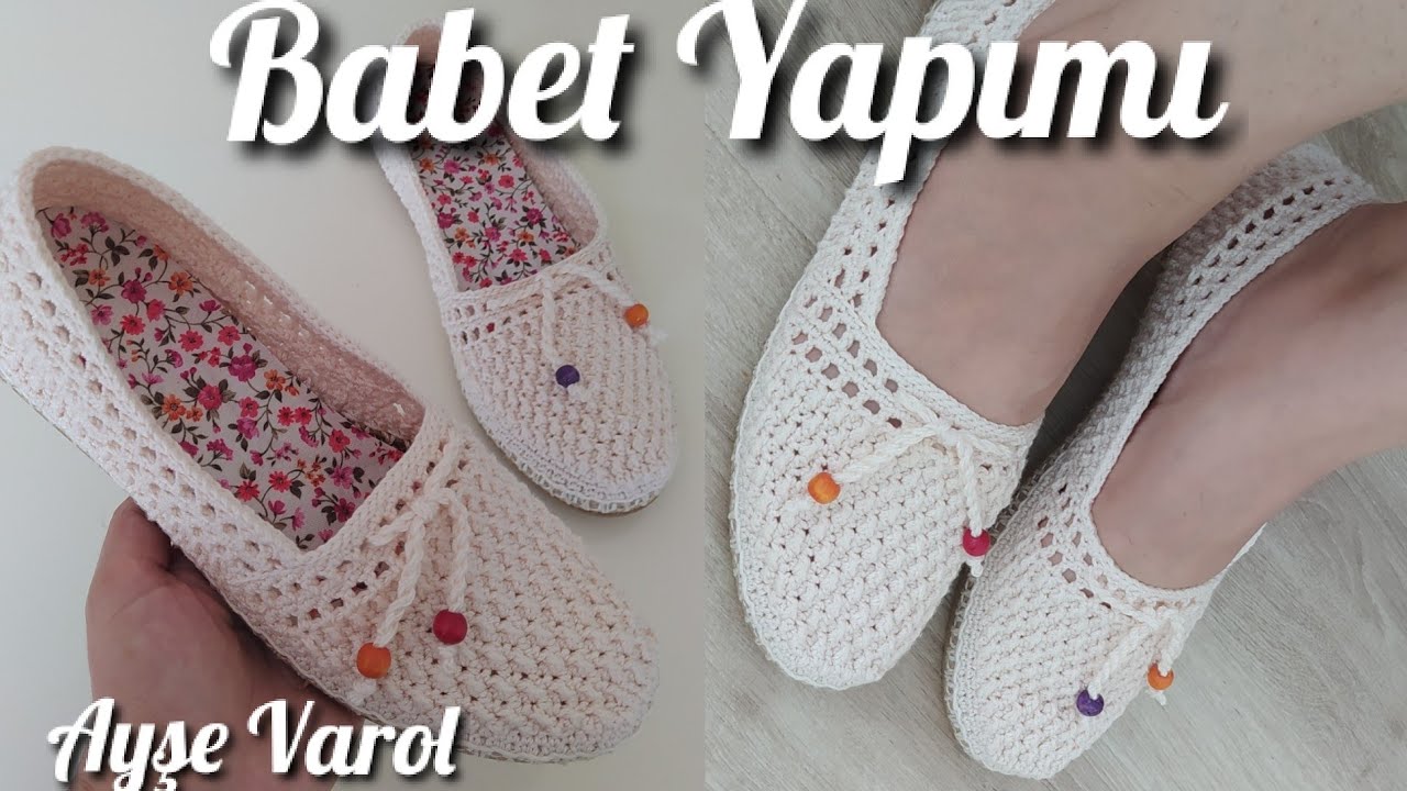 Yeni Model Hasır Taban Örgü Babet / Shoes, zapatos, Örgü Ayakkabı Yapımı / Model Ayşe Varol