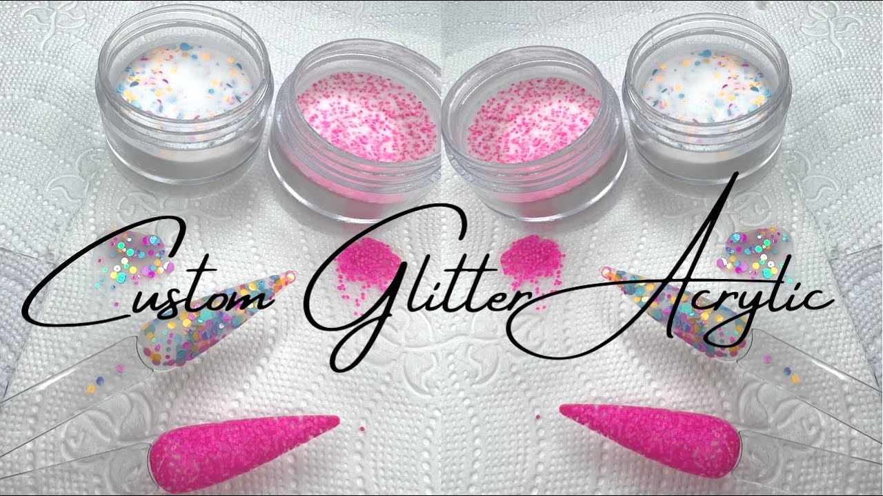 GIVEAWAY 🎉 | HOW TO MAKE CUSTOM GLITTER ACRYLIC POWDER | AFFORDABLE & EASY