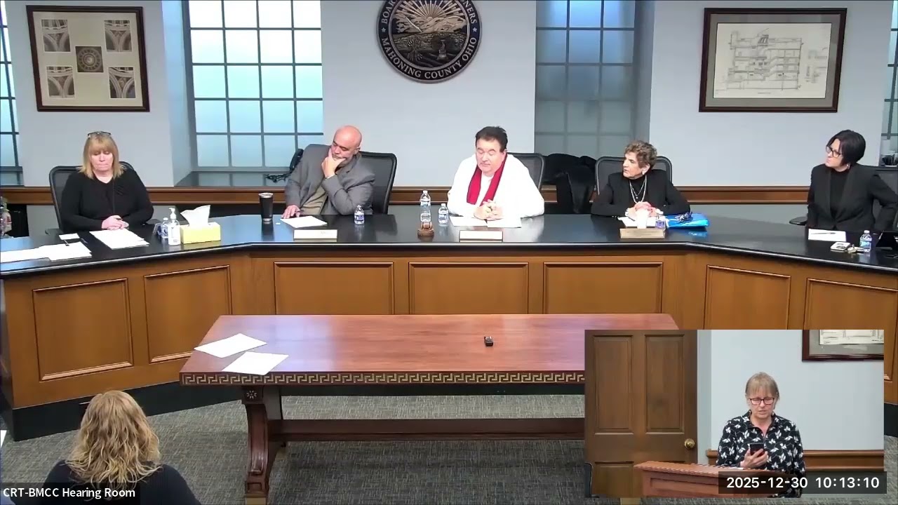 December 30, 2025 Mahoning County Commissioners' Board Meeting